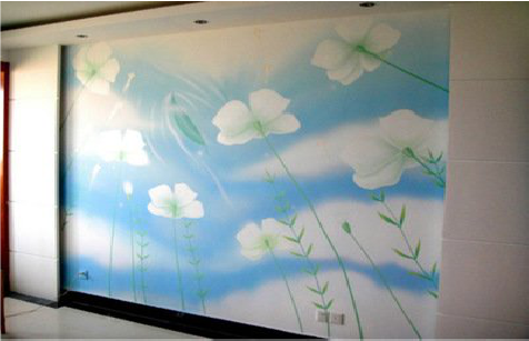 炉霍画墙绘怎么画好白云的蓬松感？