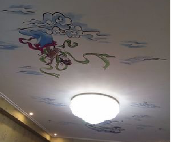 炉霍如何快速绘制天花板上的手绘墙？