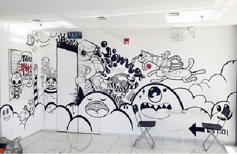 炉霍手绘墙并非传统涂鸦。